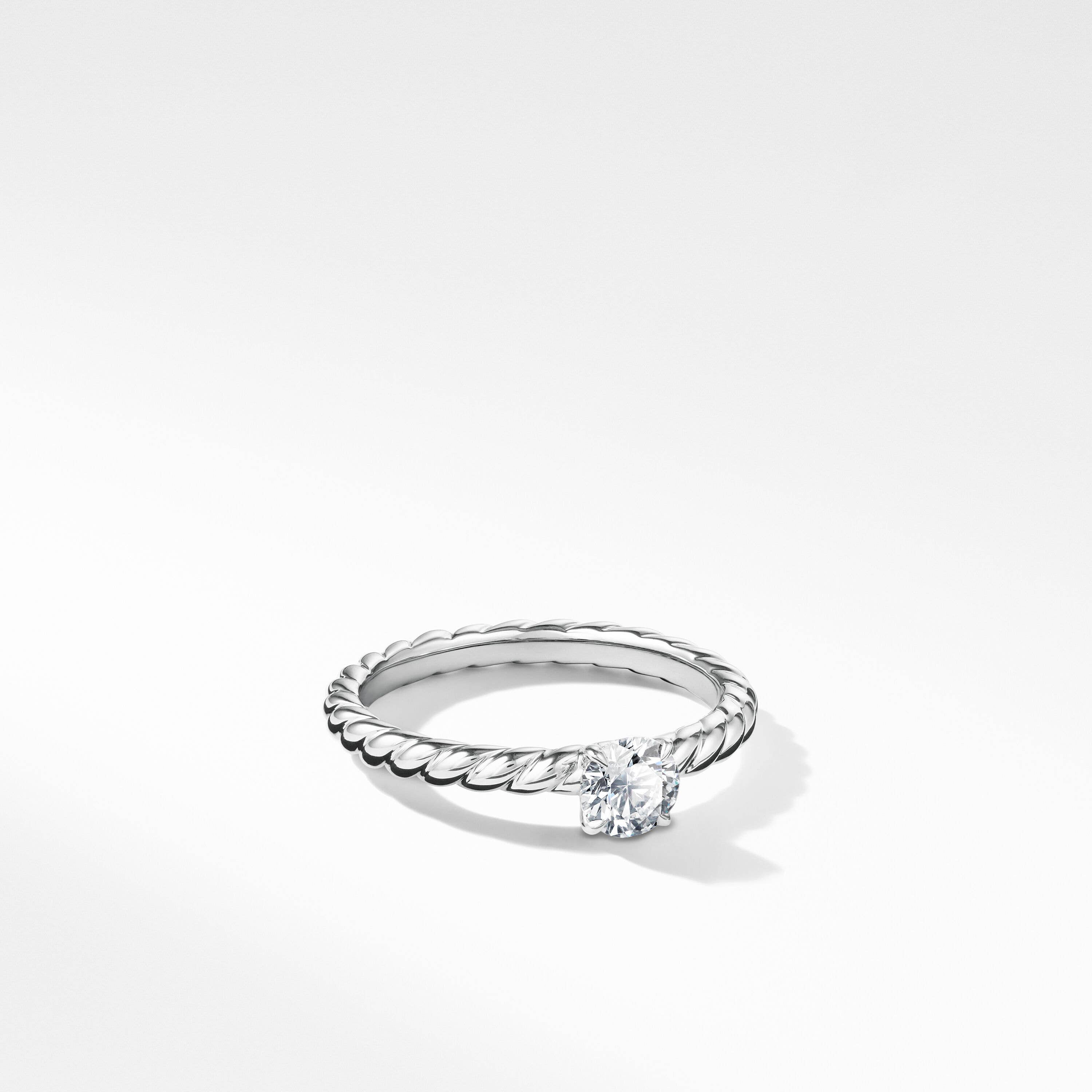 DY Unity Cable Petite Engagement Ring in Platinum, Round