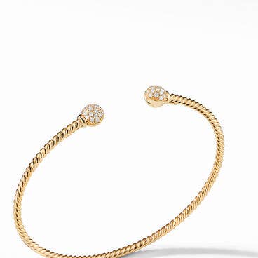 Petite Solari Bead Bracelet in 18K Yellow Gold with Pavé Diamonds