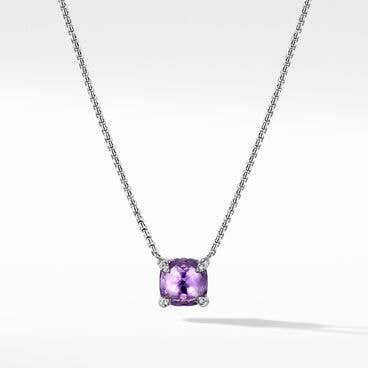 Petite Chatelaine® Pendant Necklace with Amethyst and Pavé Diamonds