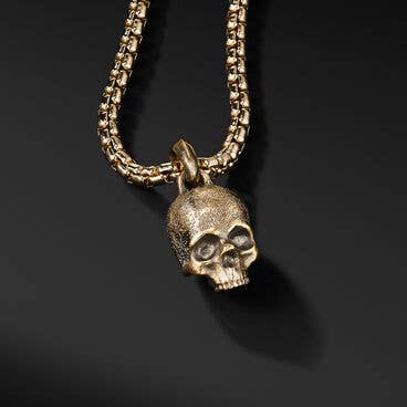 Memento Mori Skull Amulet in 18K Yellow Gold