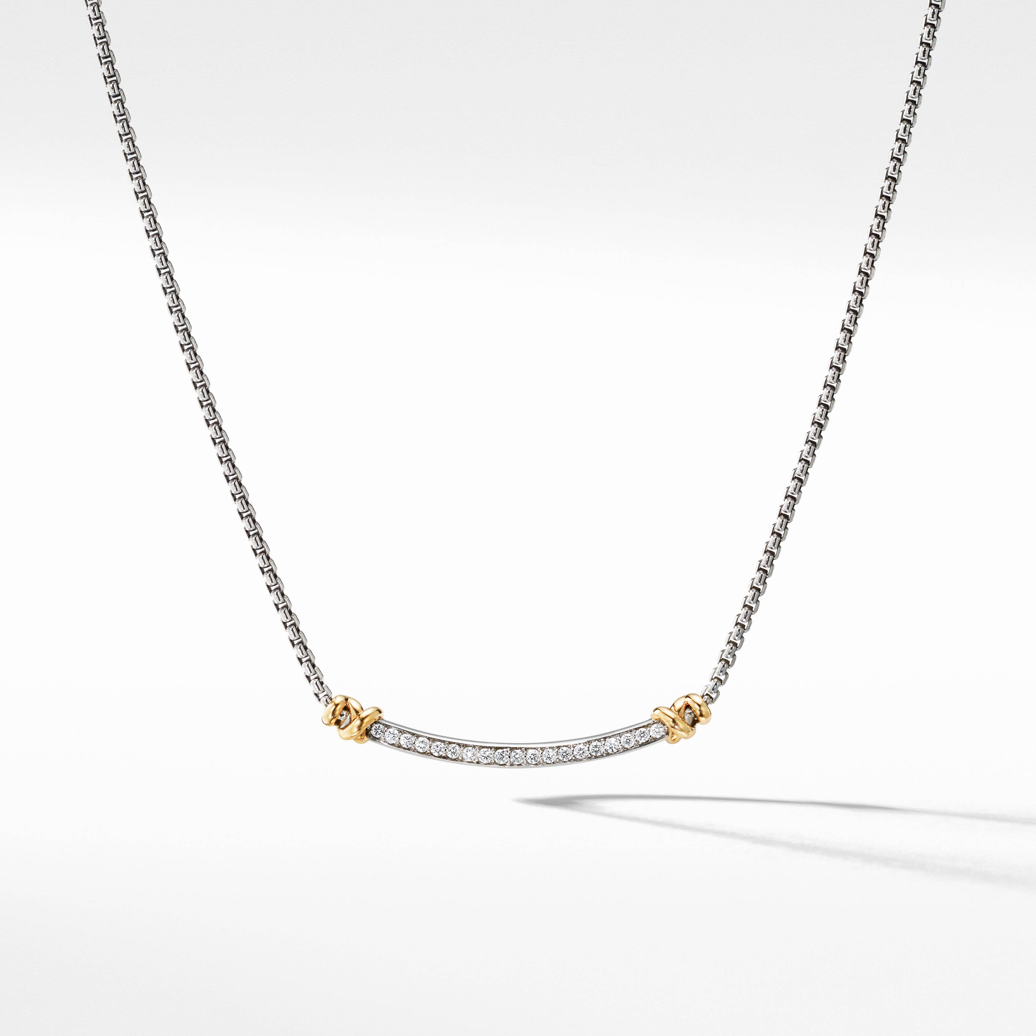 Petite Helena Wrap Station Necklace with 18K Yellow Gold and Pavé Diamonds