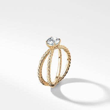 DY Crossover® Petite Engagement Ring in 18K Yellow Gold, Round