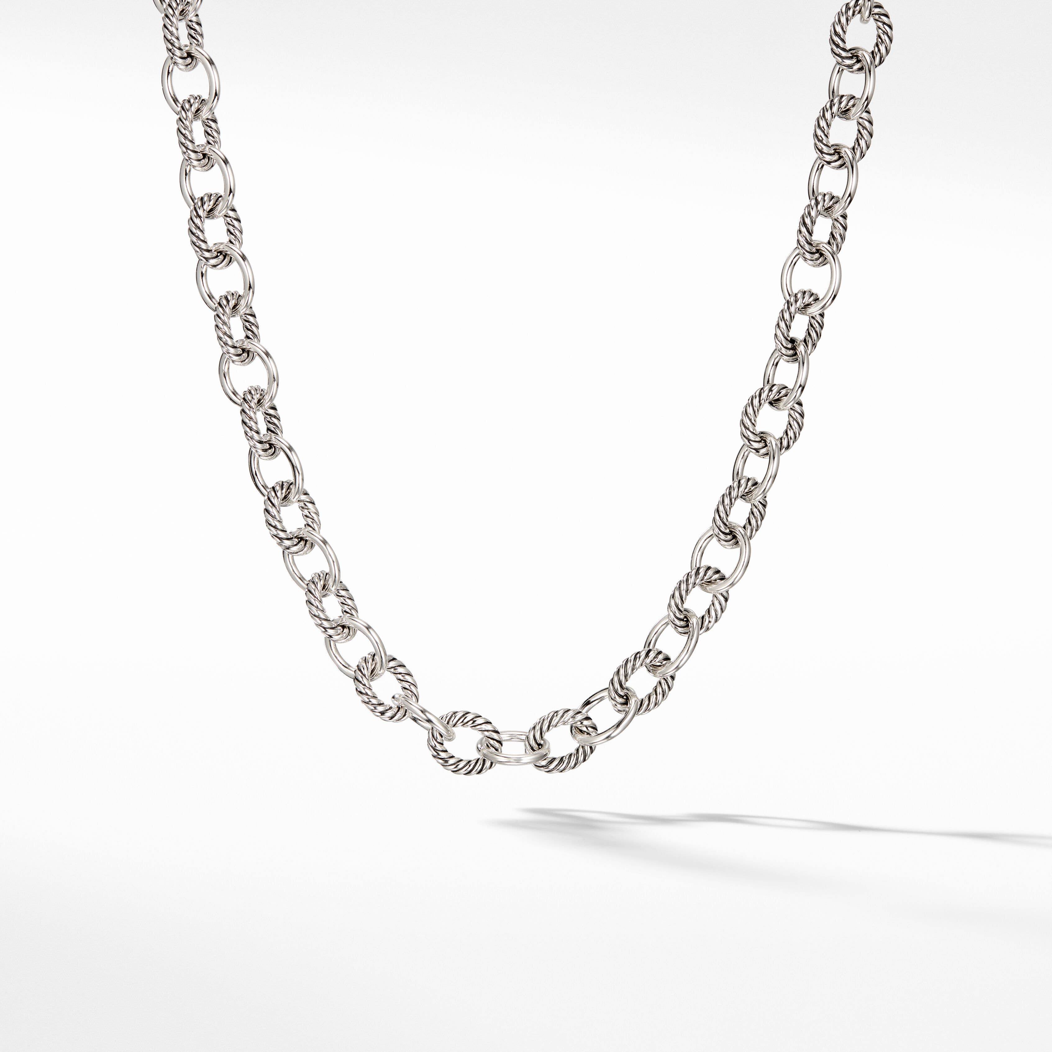 Oval Link Chain Necklace in Sterling Silver