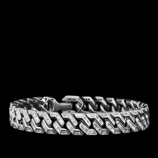 Shop Angular Curb Chain Bracelet in Platinum