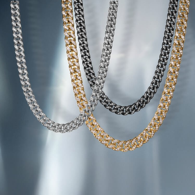 Three David Yurman Curb chains.