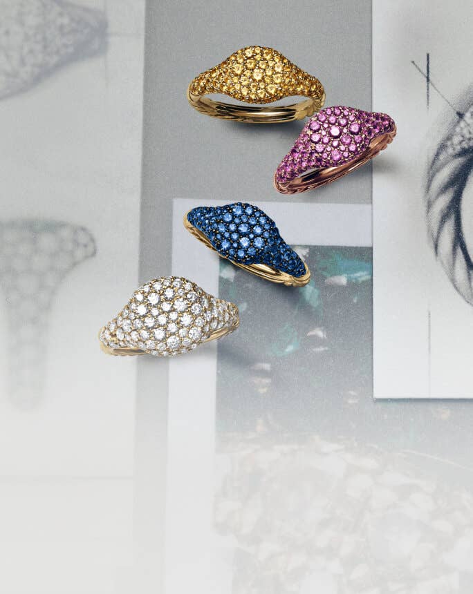 David Yurman Pav&eacute; rings.