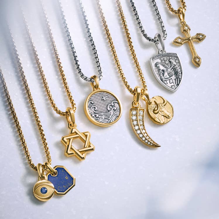 An image of David Yurman men's amulets.
