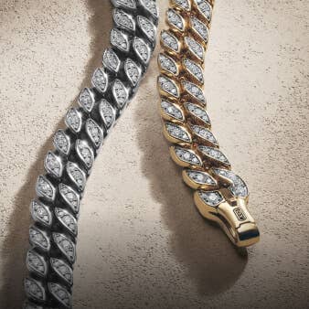 Two David Yurman Curb Chain bracelets.