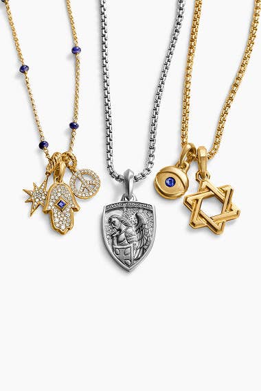 David Yurman pendants and amulets.