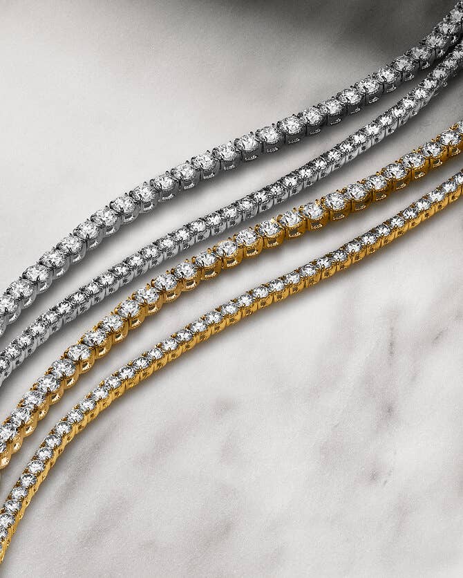 David Yurman tennis bracelets.