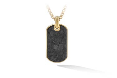 Shop David Yurman Forged Carbon tag in yellow gold.