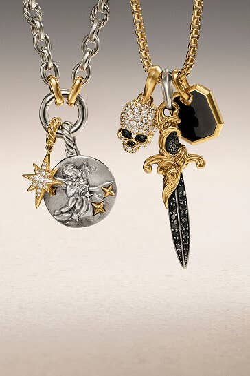 David Yurman pendants and amulets.