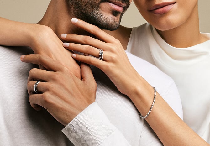Models wearing David Yurman jewelry.