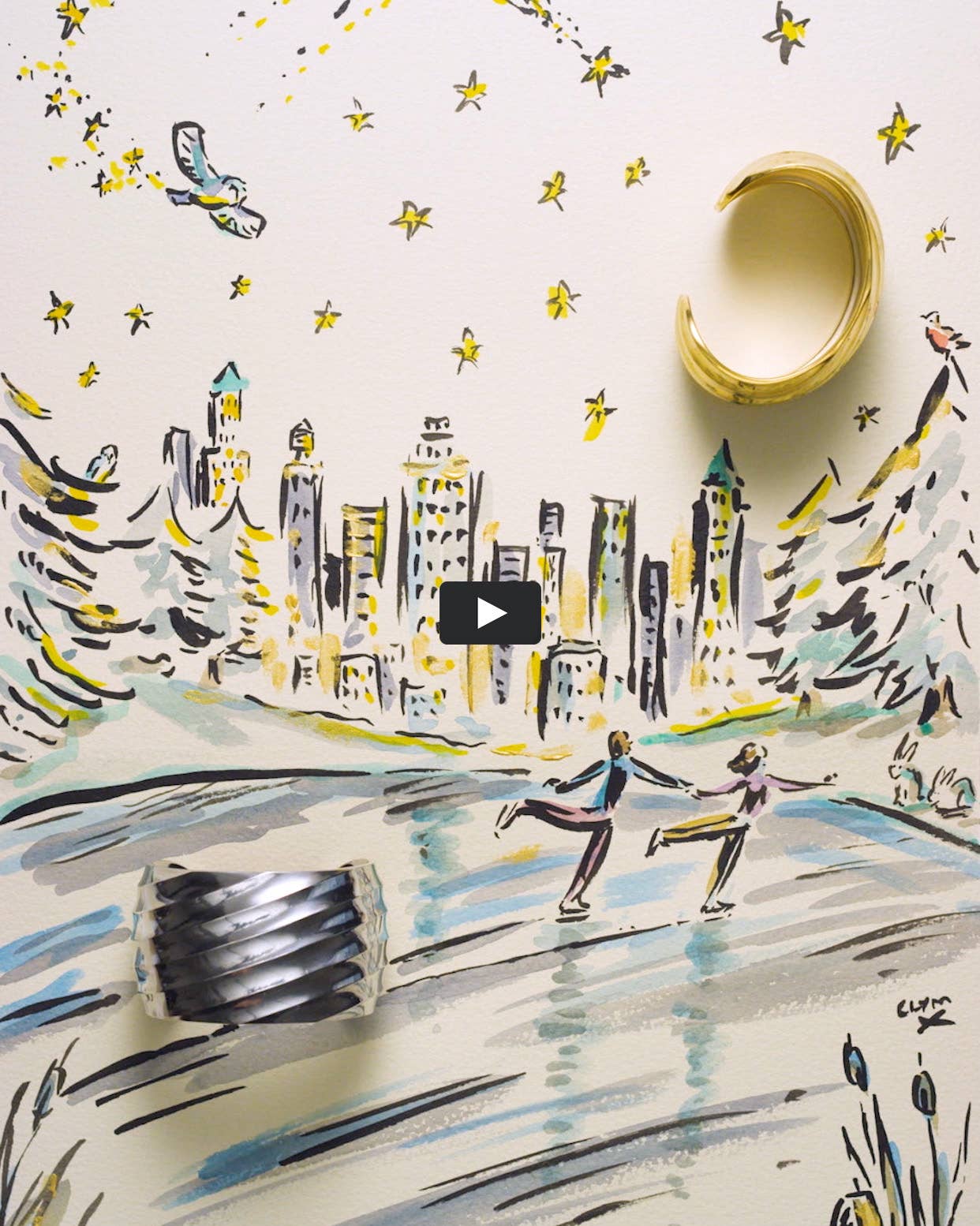 An image of Clyms drawing of cable edge bracelet.