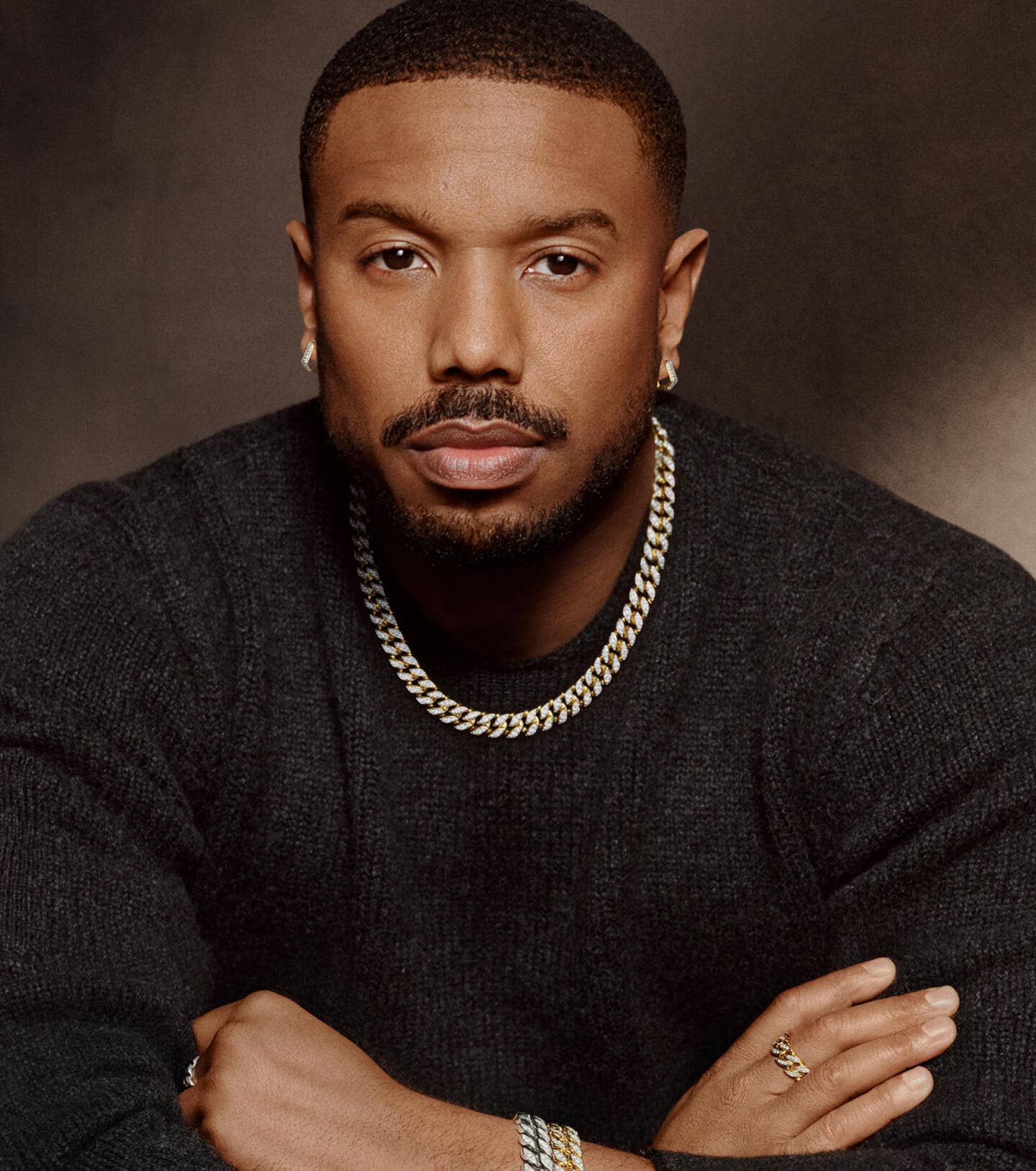 Michael B. Jordan wearing David Yurman Curb Chain.
