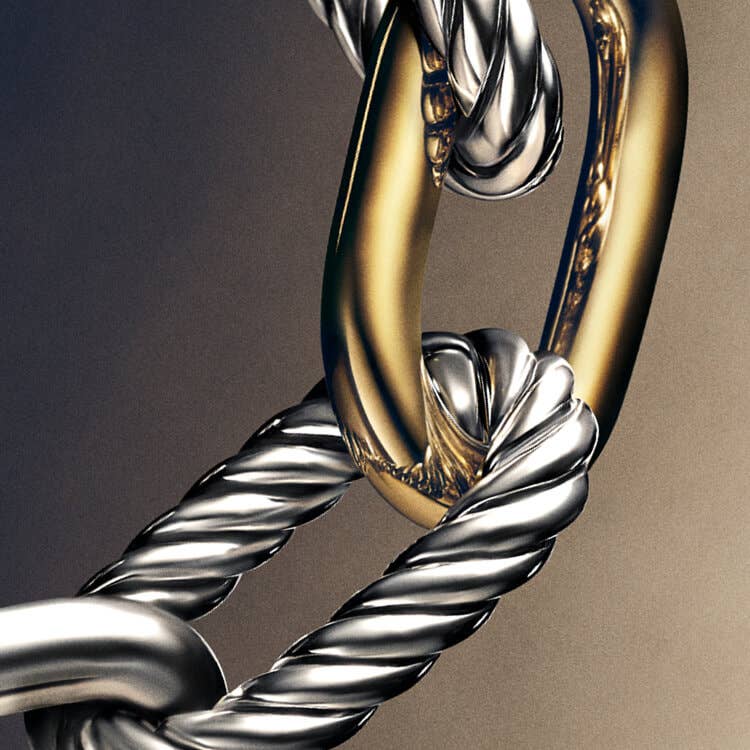 David Yurman Madison Silver and Gold link bracelet.