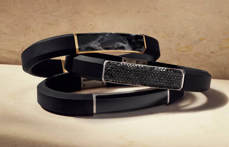 David Yurman Streamline rubber bracelets.