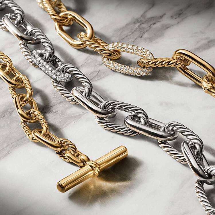David Yurman DY Madison bracelets. 