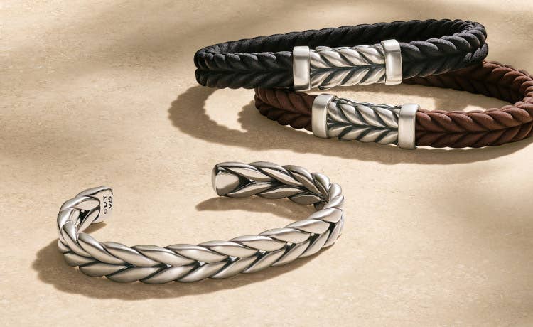 An image of 4 mens chain bracelets.
