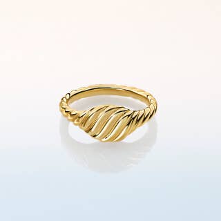 One gold David Yurman Sculpted Cable ring.