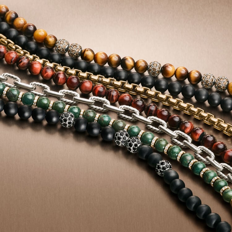 David Yurman Spiritual Bead chains for men.