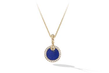 shop petite elements necklace in 18K yellow gold with lapis.
