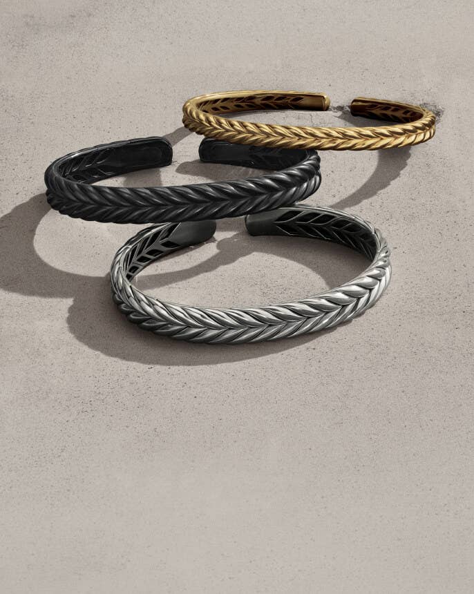 David Yurman chevron bracelets.
