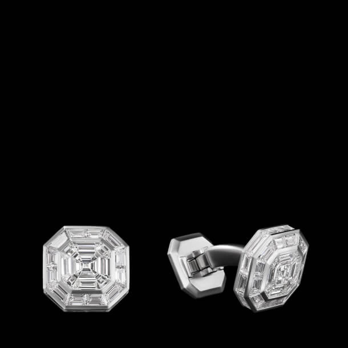 Shop Deco Cufflinks in Platinum