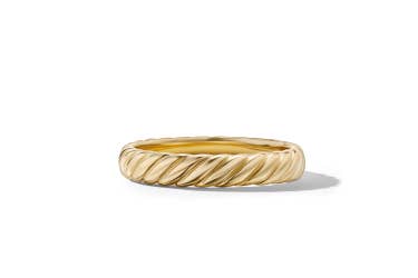 Shop Cable band ring in yellow gold.