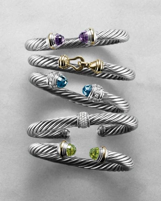 Five David Yurman Cable bracelets.