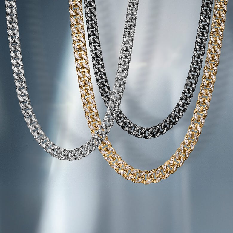 Three David Yurman Curb Chains for men.