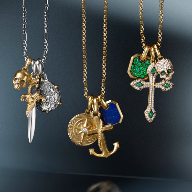 David Yurman men's amulets.
