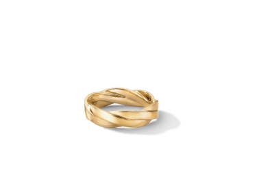 Shop DY Helios band ring in 18K yellow gold