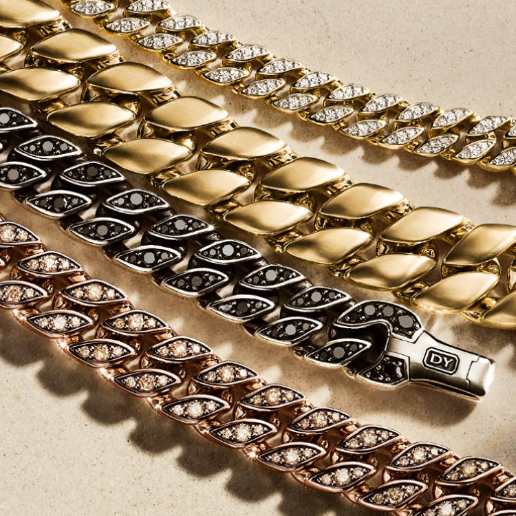 Shop these four curb chain bracelets.