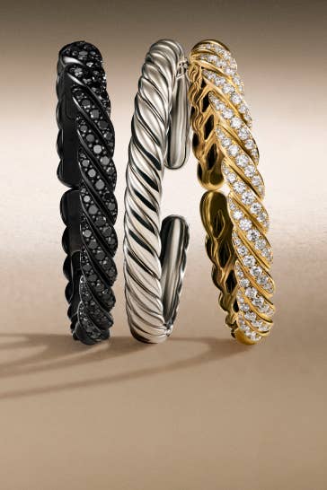 Three Sculpted Cable Flex Bracelets