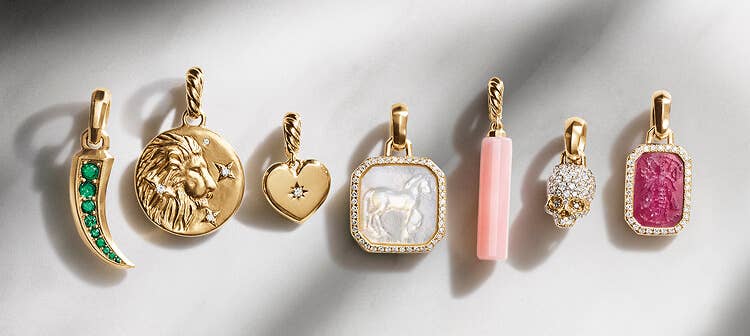 David Yurman Amulets and charms on chains.