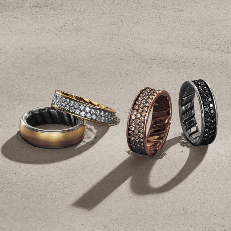 David Yurman Streamline band rings.