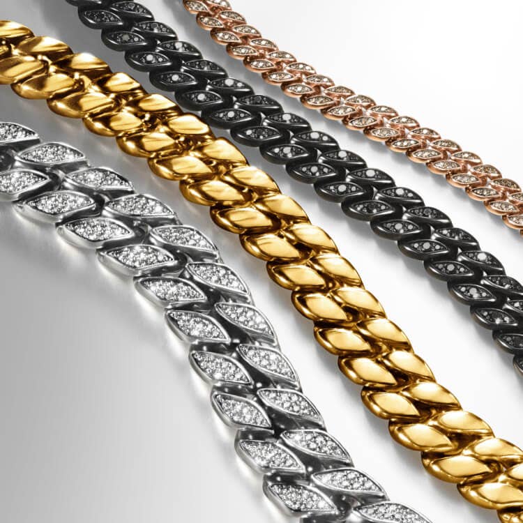 Four David Yurman Curb Chains for men.