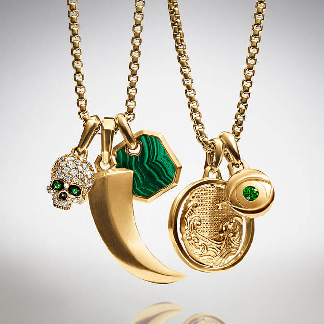 David Yurman amulets for men.