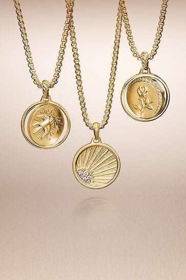 David Yurman pendants and amulets.