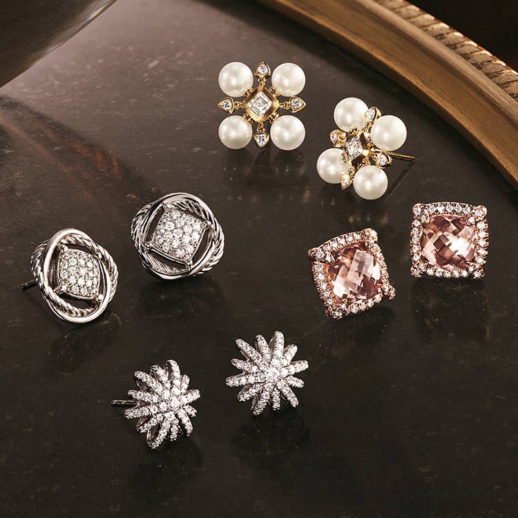 An image of four stud earring sets.