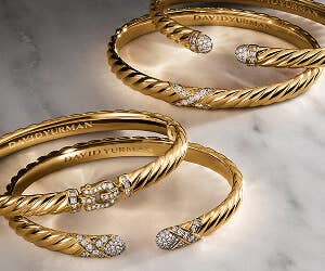 David Yurman sculpted cable bracelets.