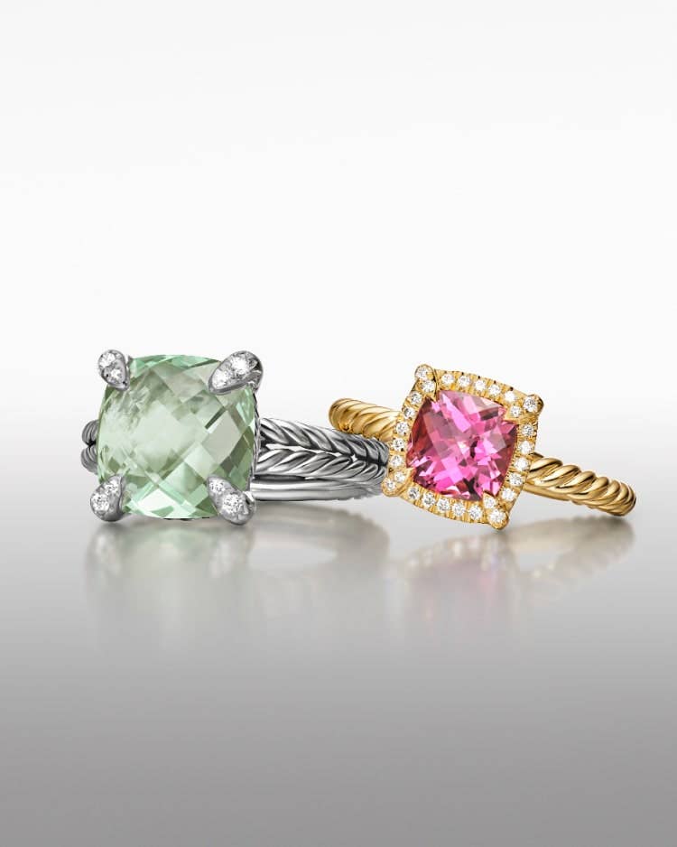 Six David Yurman Chatelaine rings.