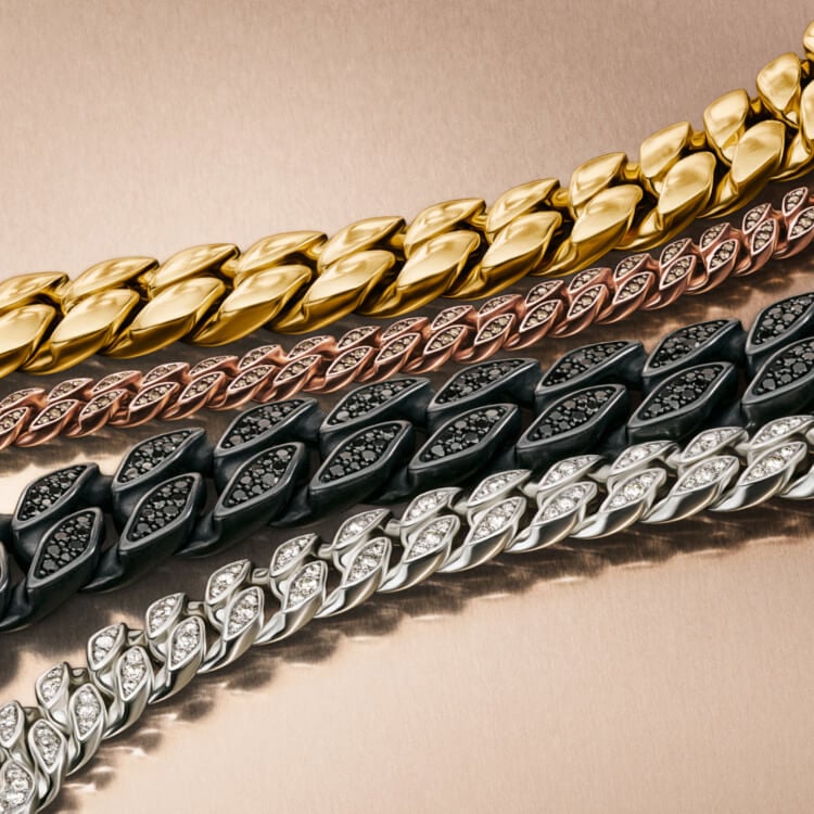 Three David Yurman Curb chains.