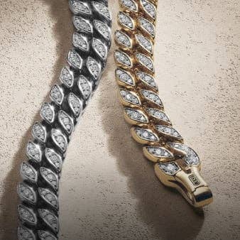 Two David Yurman Curb Chain bracelets.