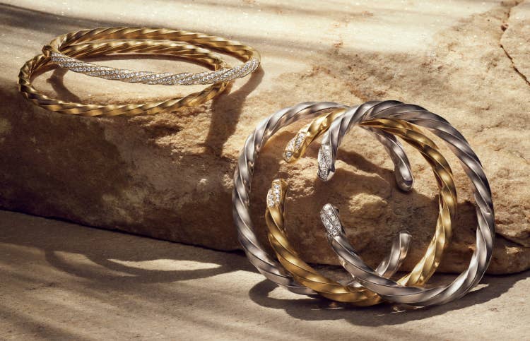 David Yurman Cable Edge Collection bracelets.
