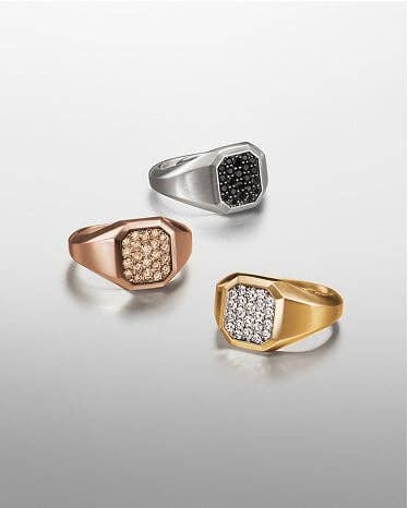 Three David Yurman rings for men.