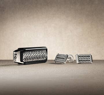 David Yurman Chevron cufflinks and money clip.