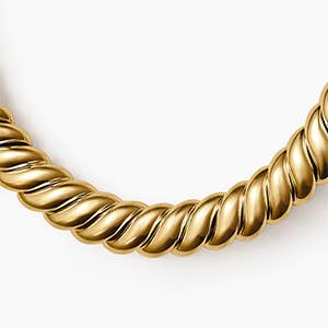 David Yurman Sculpted Cable Necklace in 18K Yellow Gold, 14mm