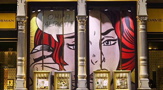 Roy Lichtenstein Installation at David Yurman Store
